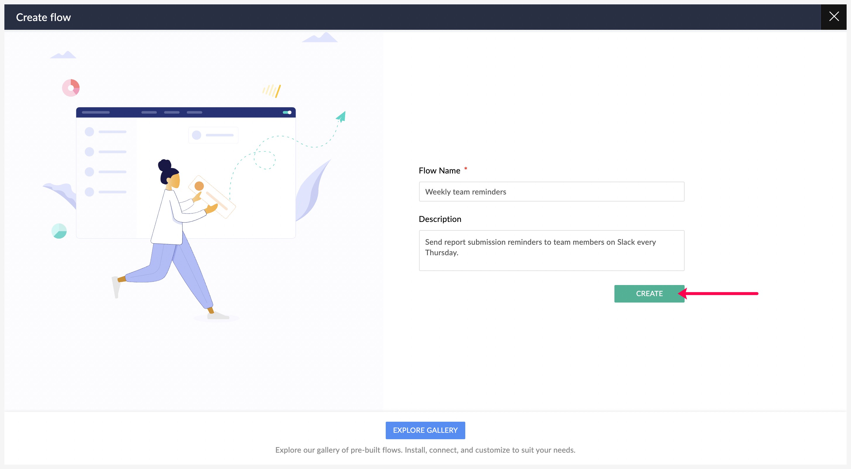 How to automatically send reminders to your team on a schedule Zoho Flow